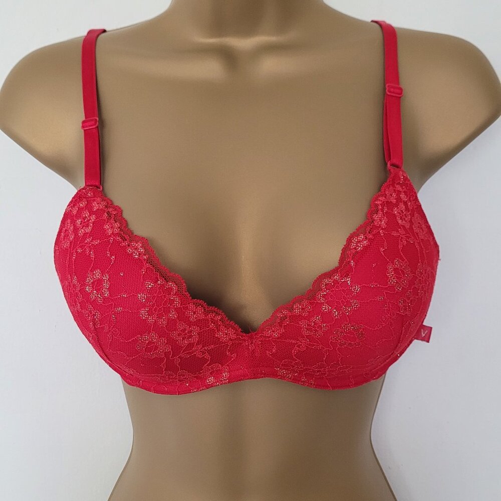 Victoria's secret PINK | Sexy Tee Bra with light pushup | 34B Red Lace